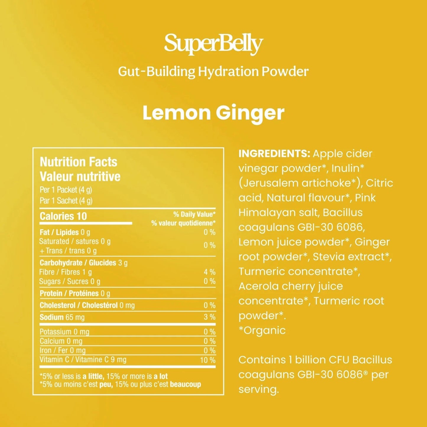 SuperBelly Gut-Building Hydration Powder - Lemon Ginger