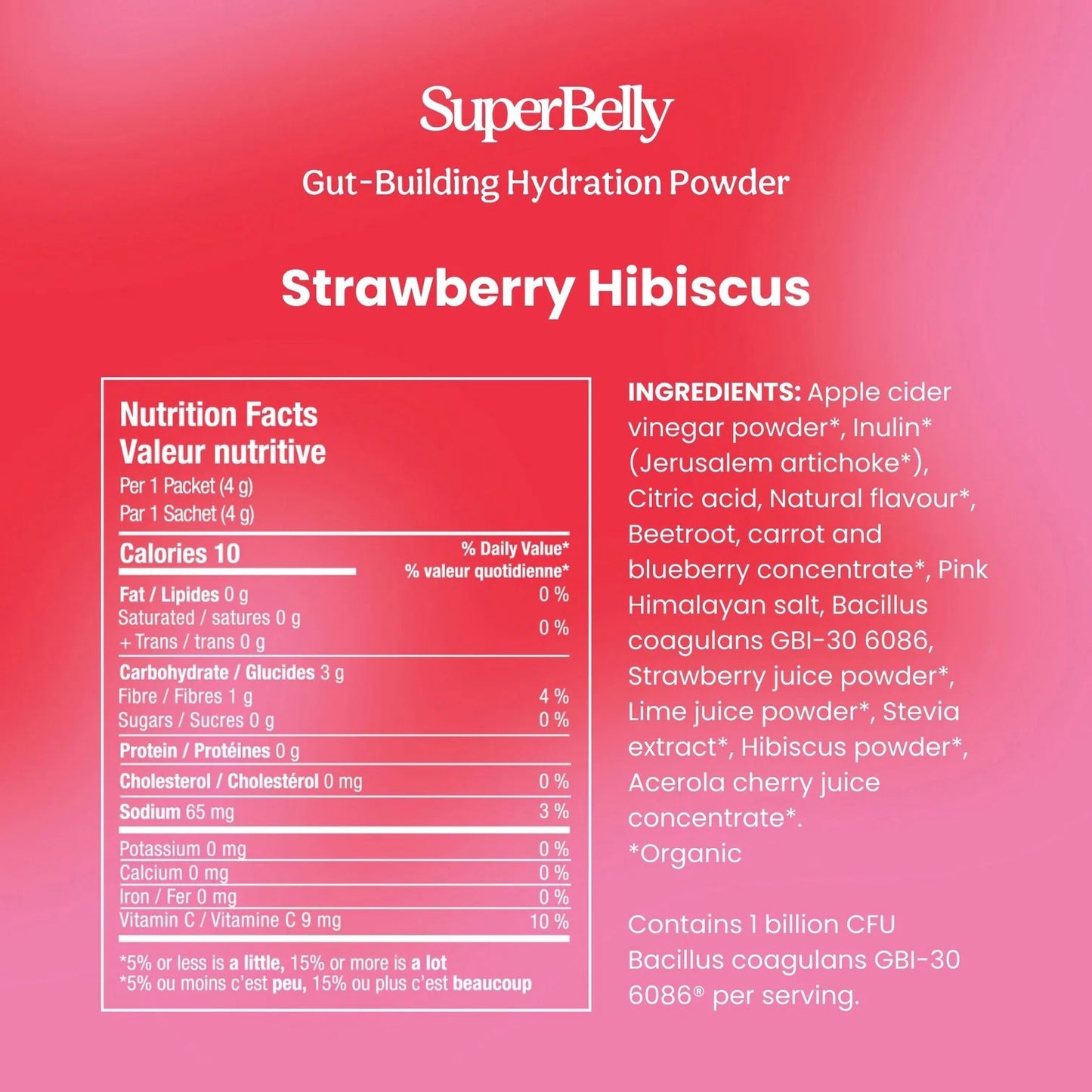 SuperBelly Gut-Building Hydration Powder - Strawberry Hibiscus