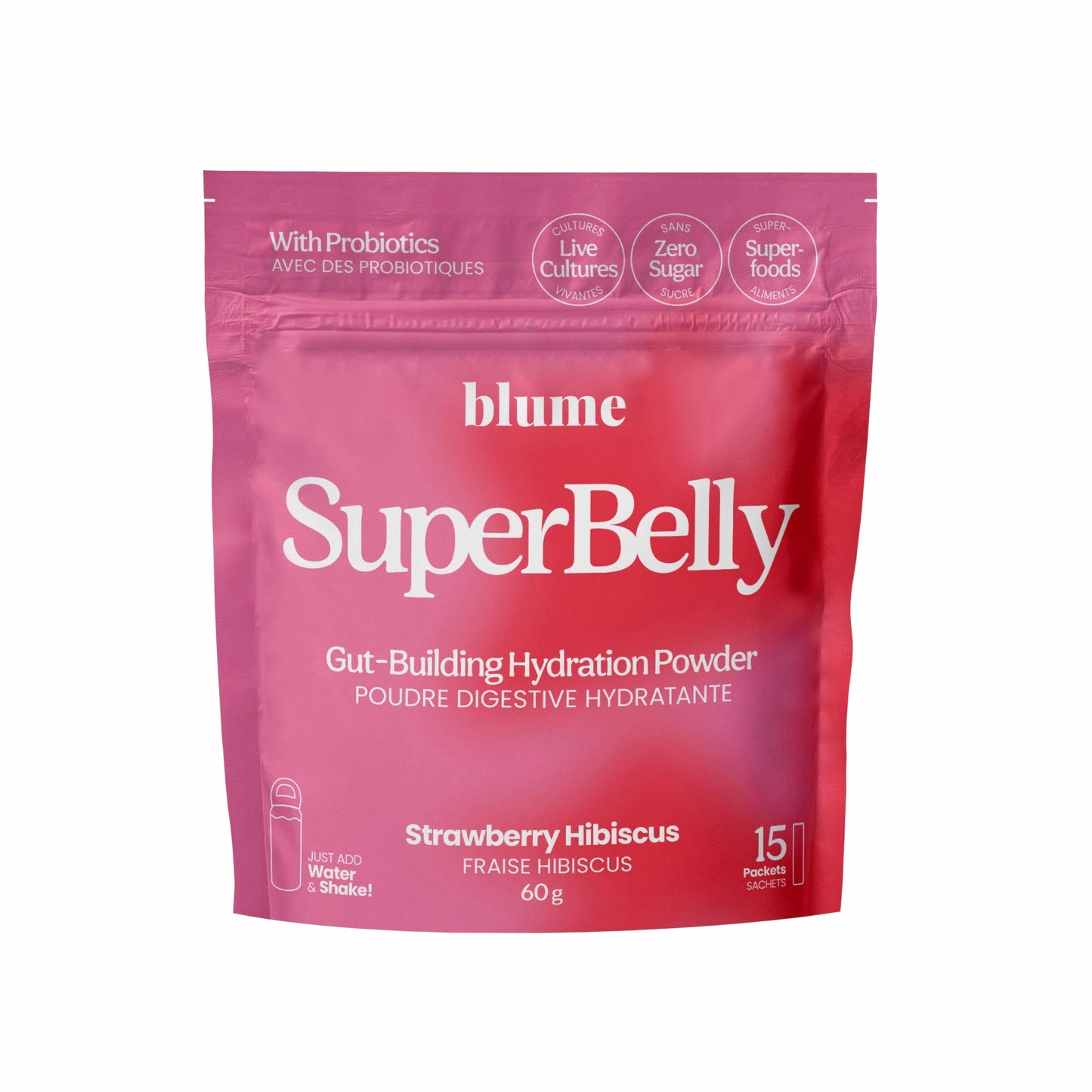 SuperBelly Gut-Building Hydration Powder - Strawberry Hibiscus