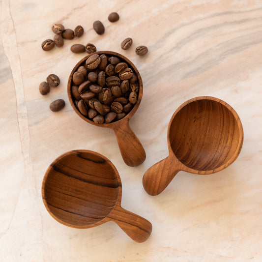 Large Teak Wood Scoops - 2 Tbsp (Single or Set of 3)