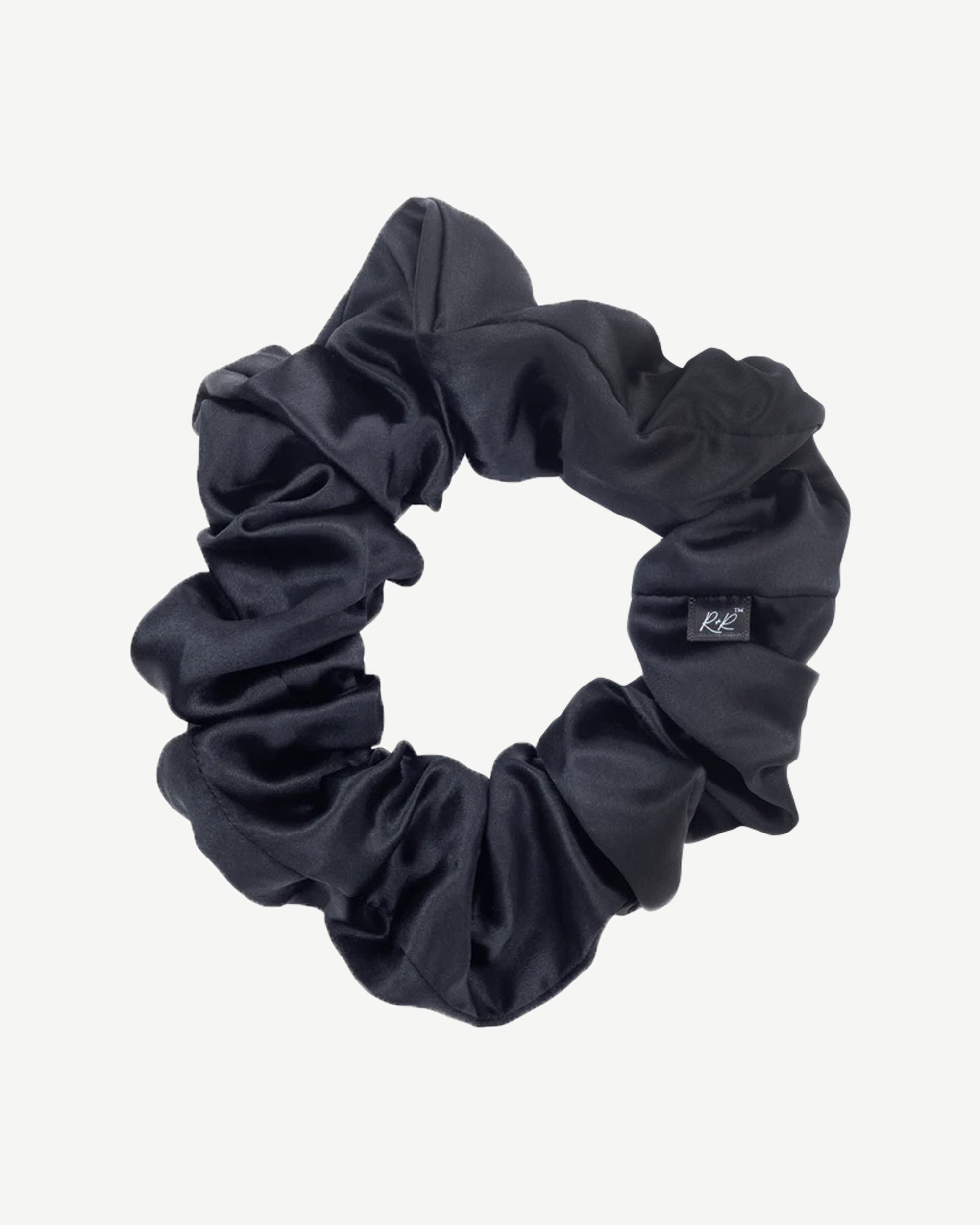 Large Silk Scrunchie - Black