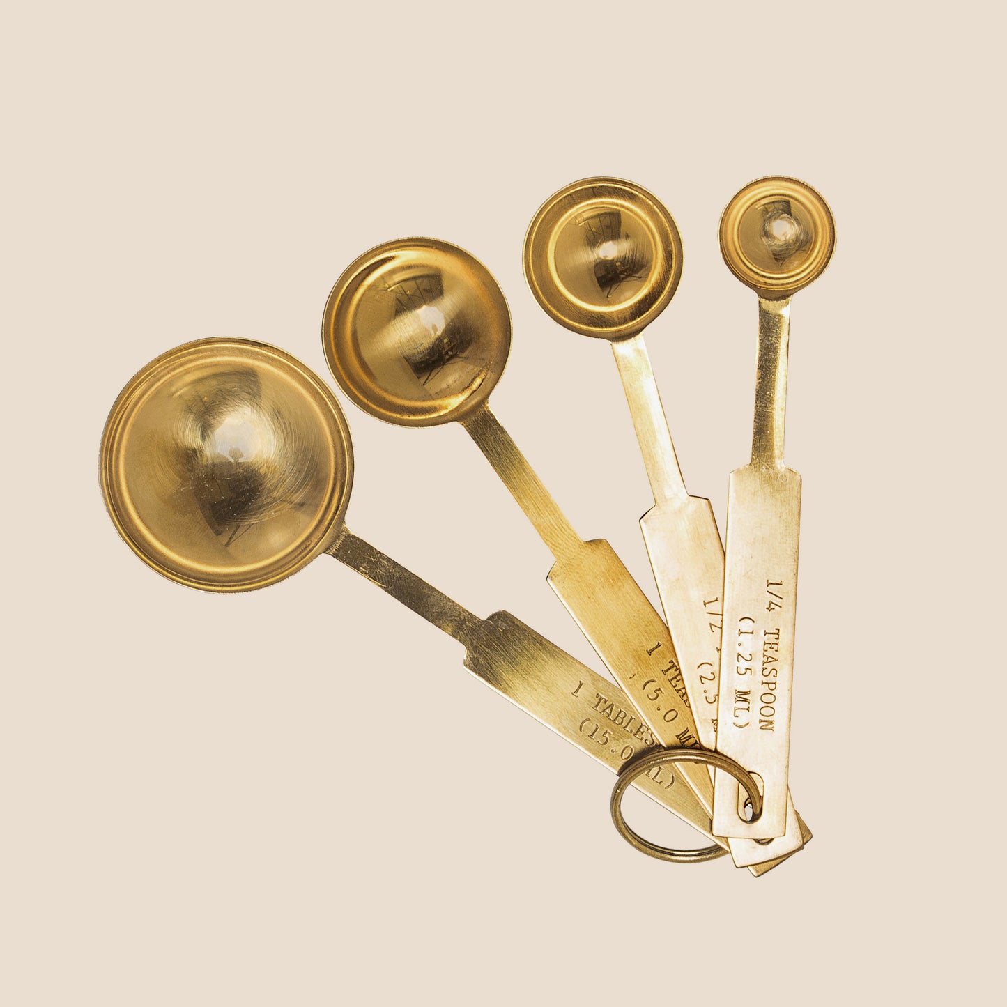 Stainless Steel Golden Measuring Spoons - 4 Set