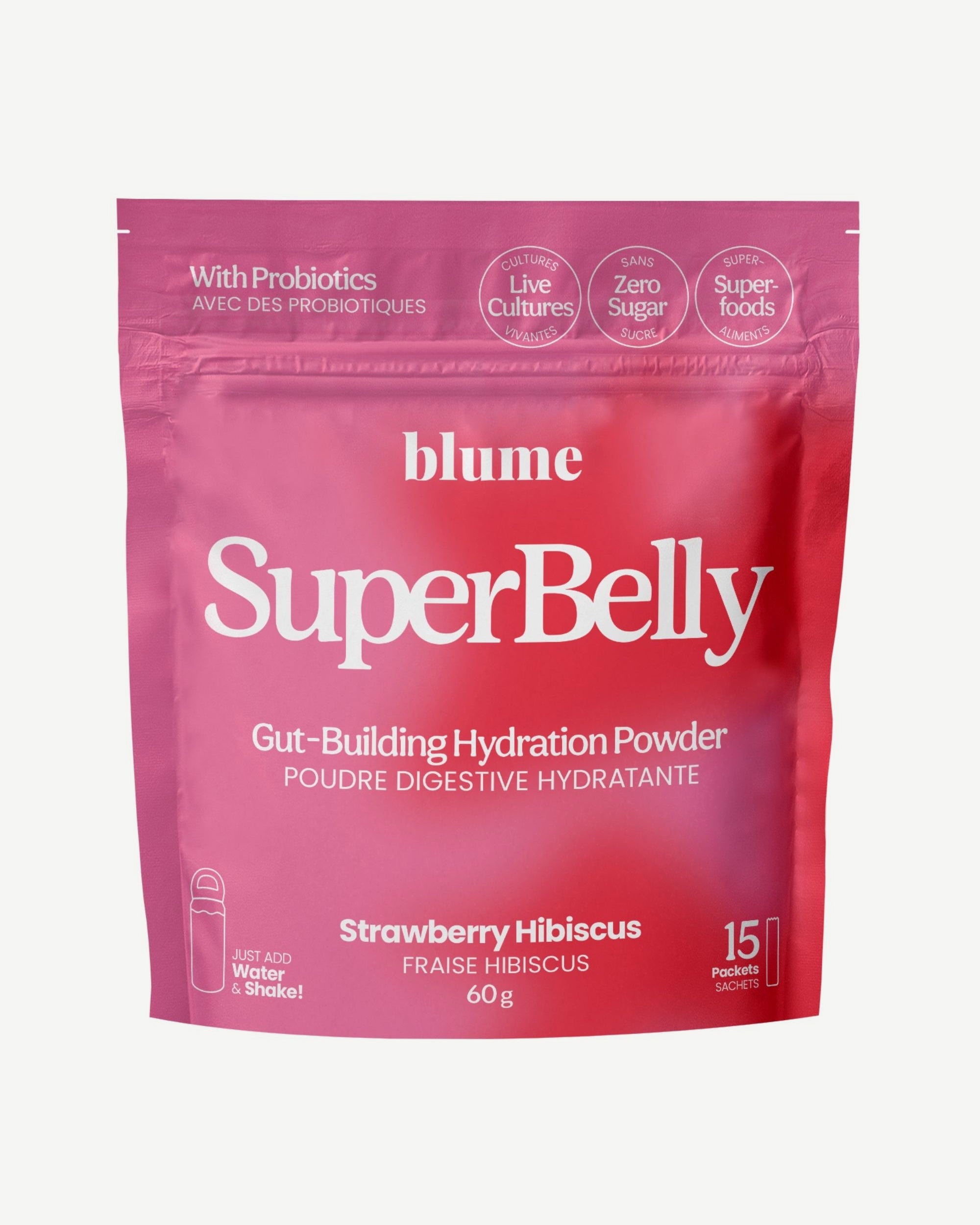 SuperBelly Gut-Building Hydration Powder - Strawberry Hibiscus