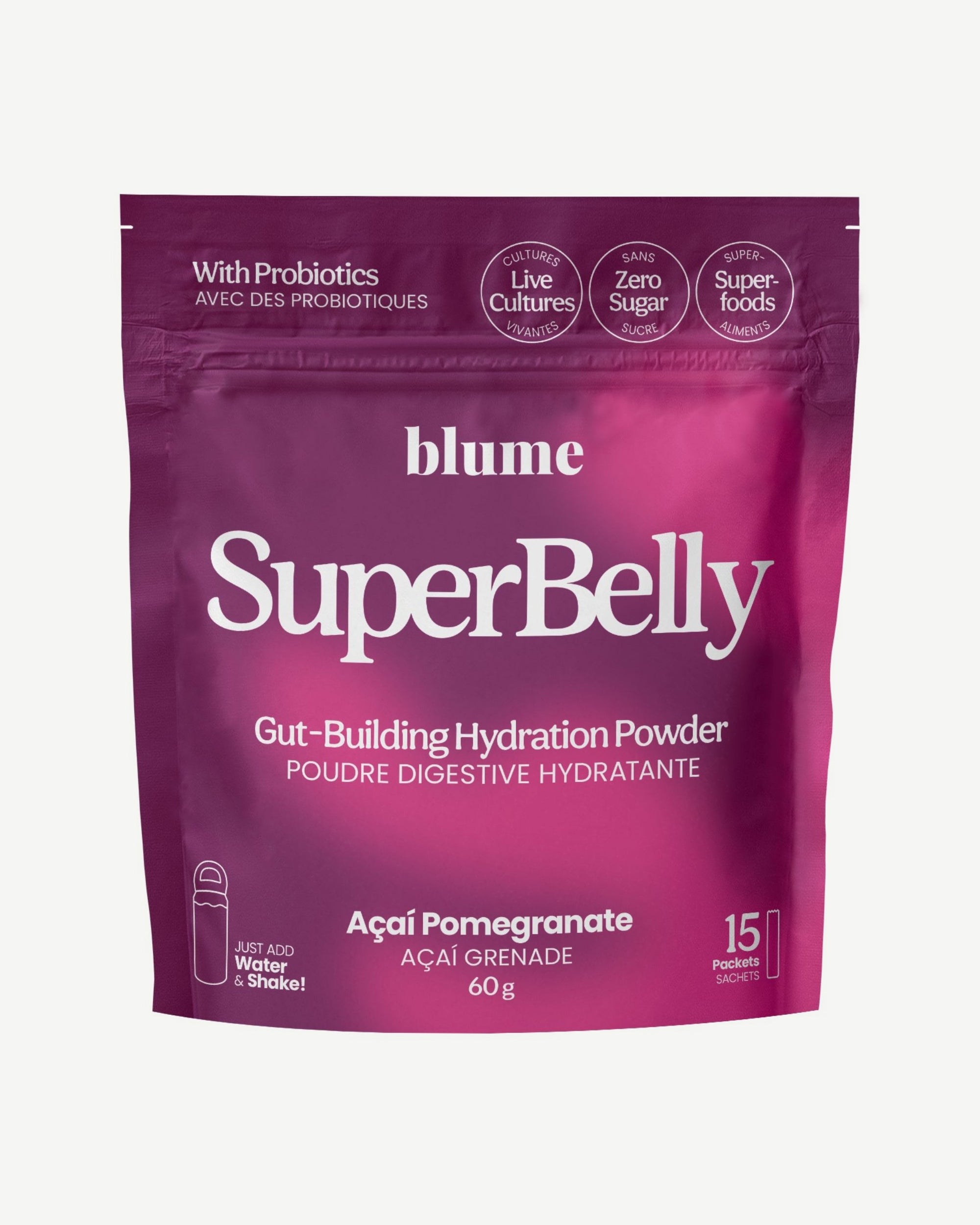Blume SuperBelly Gut-Building Hydration Powder - Açai Pomegranate