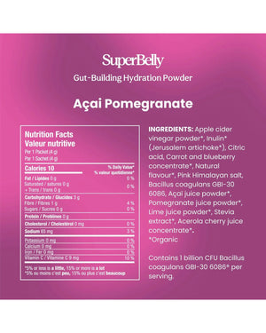 Blume SuperBelly Gut-Building Hydration Powder - Açai Pomegranate Nutrition