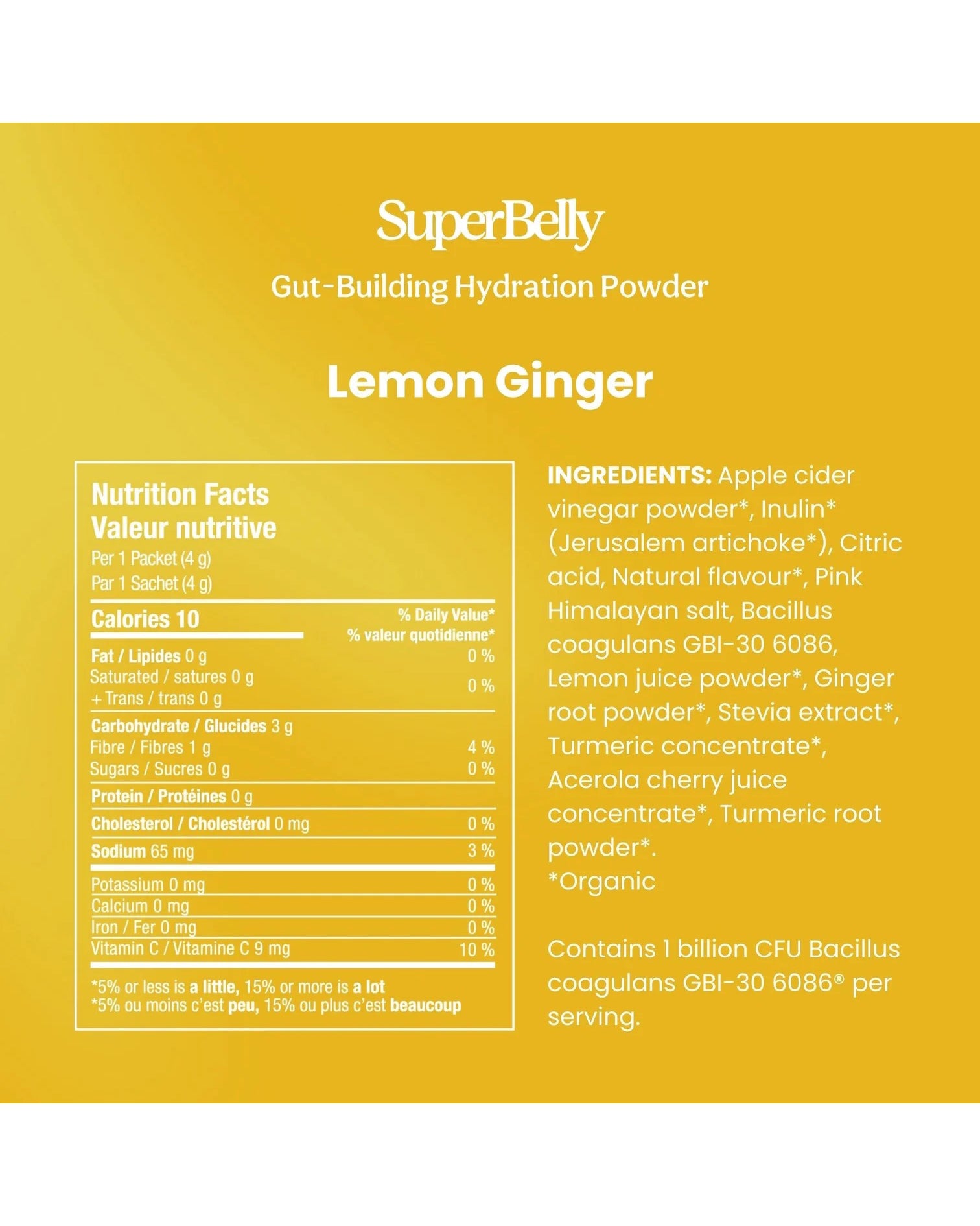 Blume SuperBelly Gut-Building Hydration Powder - Lemon Ginger Nutrition