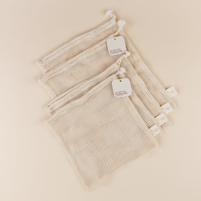 Zero Waste Organic Cotton Produce Bag Set (4 Bags)