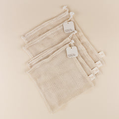 Zero Waste Organic Cotton Produce Bag Set (4 Bags)