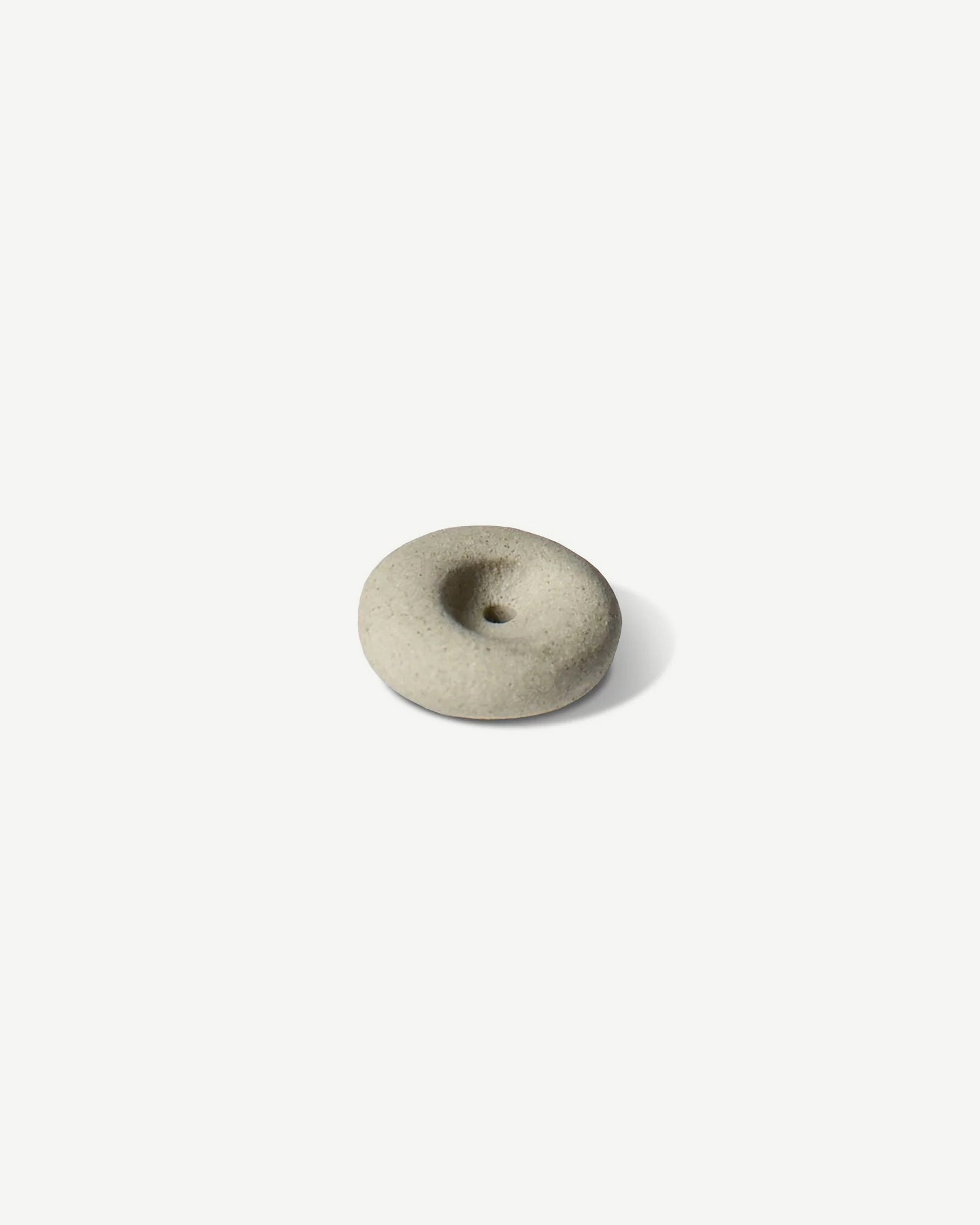 Cedar and Myrrh Mini Light Grey Ceramic Pebble Incense Holder