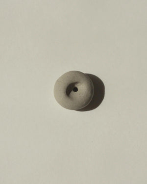 Cedar and Myrrh Mini Light Grey Ceramic Pebble Incense Holder Lifestyle 2