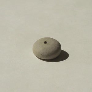 Cedar and Myrrh Mini Light Grey Ceramic Pebble Incense Holder Lifestyle