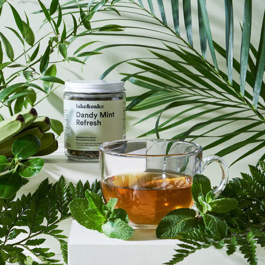 Lake & Oak Organic Dandy Mint Refresh Tea Lifestyle