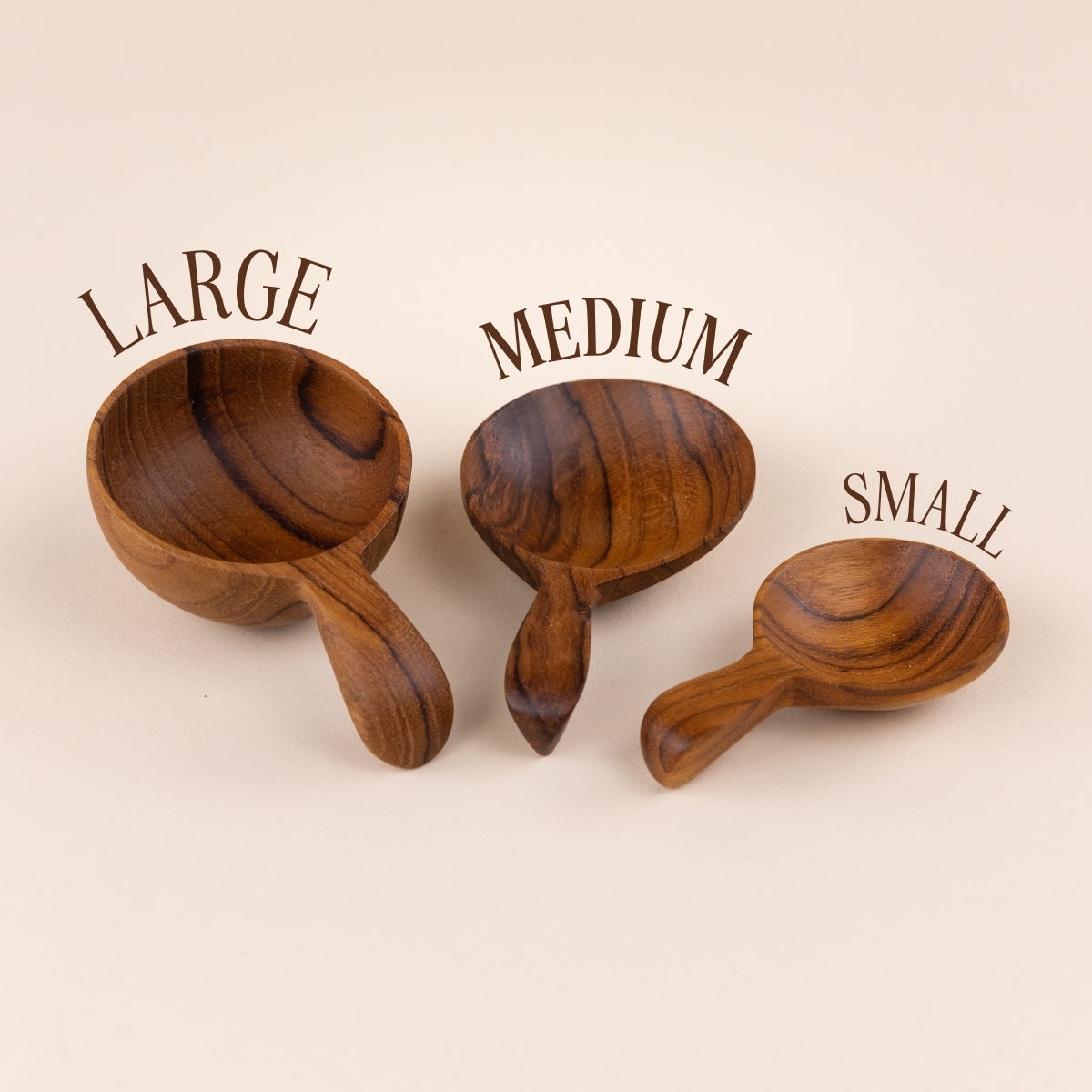 Medium Teak Wood Scoops - 1 Tbsp (Single or Set of 3)