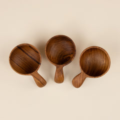 Large Teak Wood Scoops - 2 Tbsp (Single or Set of 3)