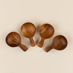 Small Teak Wood Scoops - 1 Tsp (Single or Set of 4)