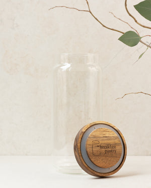 The Breakfast Pantry Large Glass Canister (1000ml) Open Lid