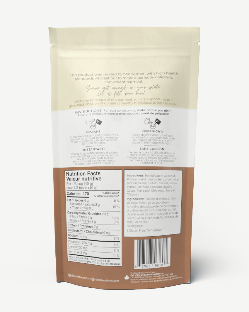 Cacao Coconut Oats (Large Multi-Serve Pouch)