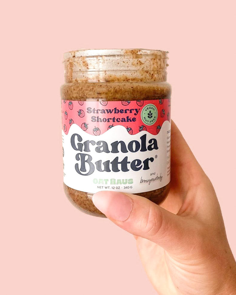 Strawberry Shortcake Granola Butter (Nut-Free!)