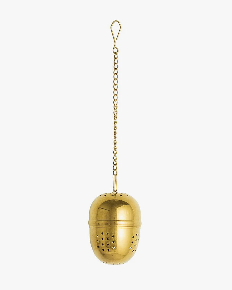 Stainless Steel Gold Tea Egg With Chain